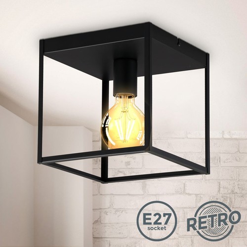 Retro deckenlampe schwarz matt - retro-deckenlampe, schwarz-matt