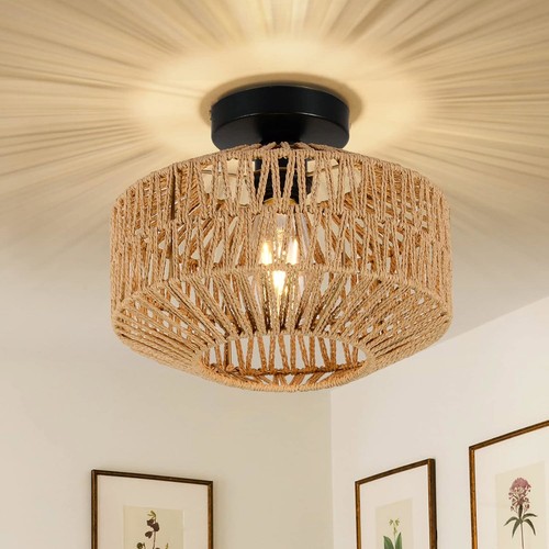Vintage deckenleuchte rattan - deckenleuchte,