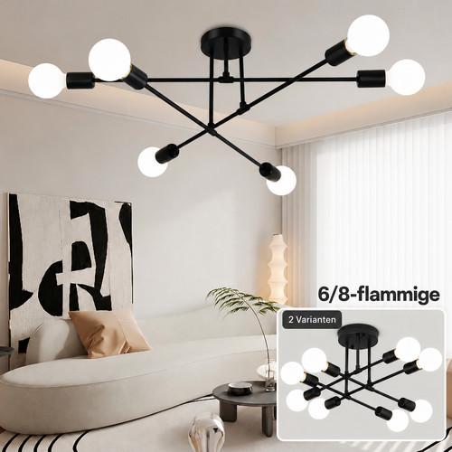 Flammig deckenlampe - 6/8-flammig,